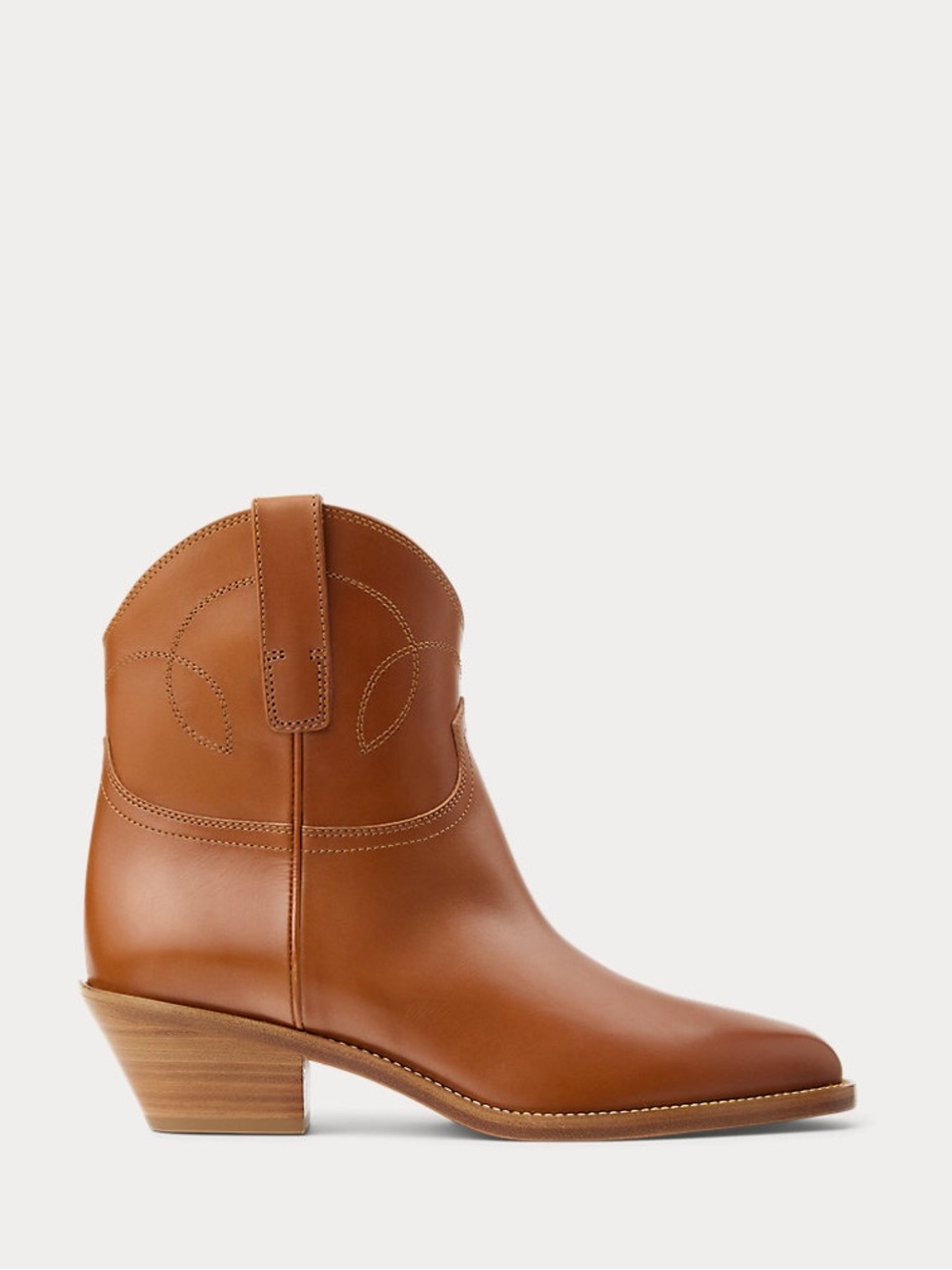RALPH LAUREN COLLECTION JAYME 45 MM BURNISHED CALFSKIN ANKLE BOOT